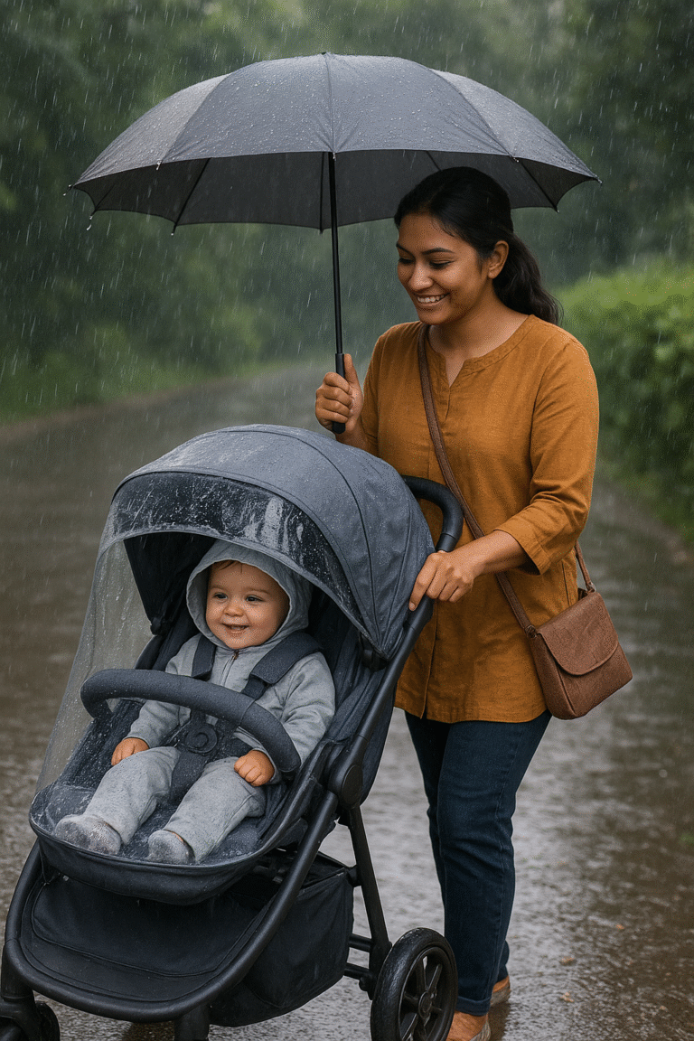 baby strollers for Indian monsoon season.