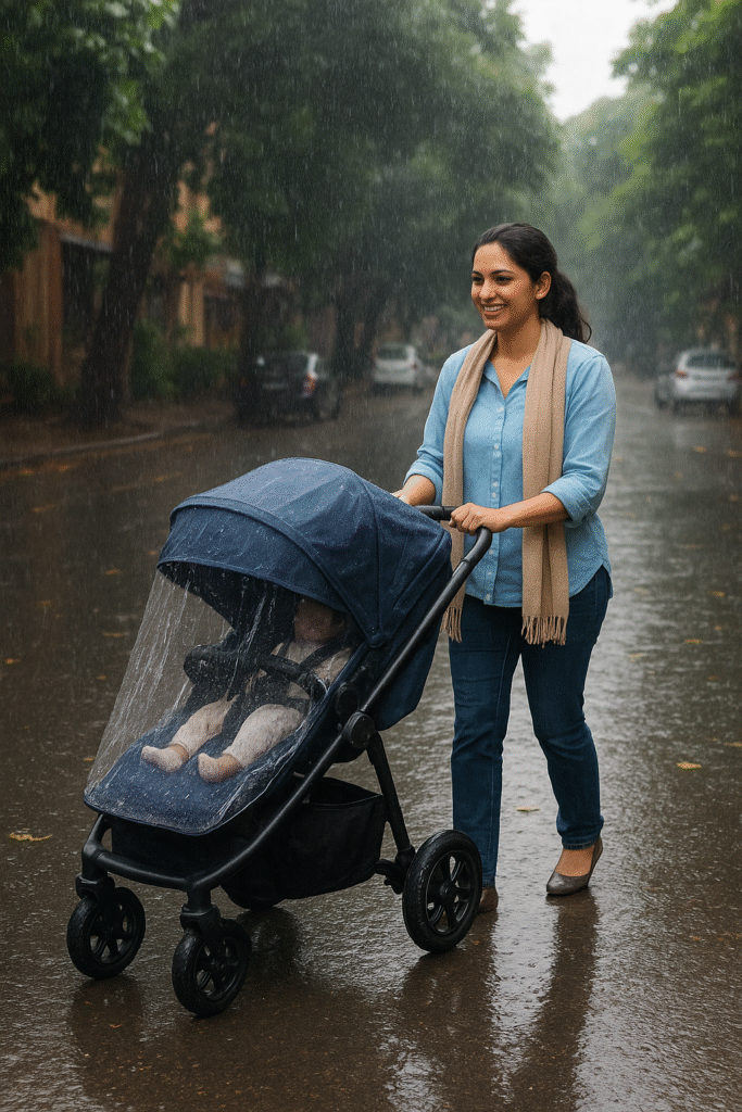 baby strollers for Indian monsoon season.